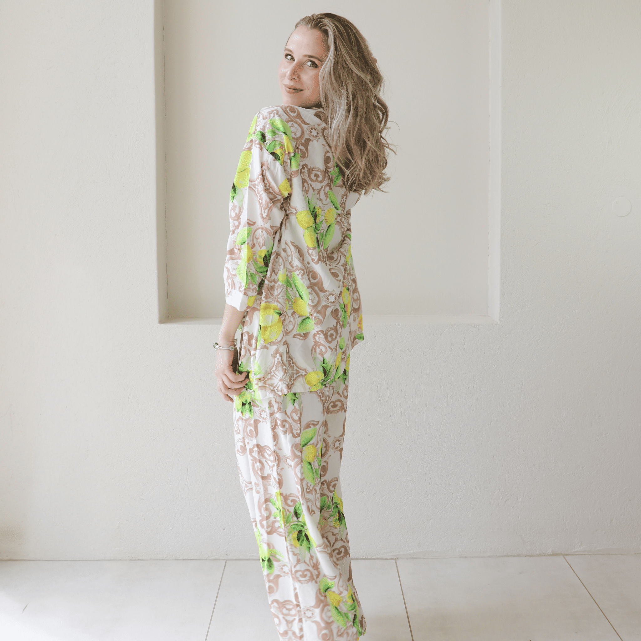 EULALIE SOFT VISCOSE KIMONO PANTS SET