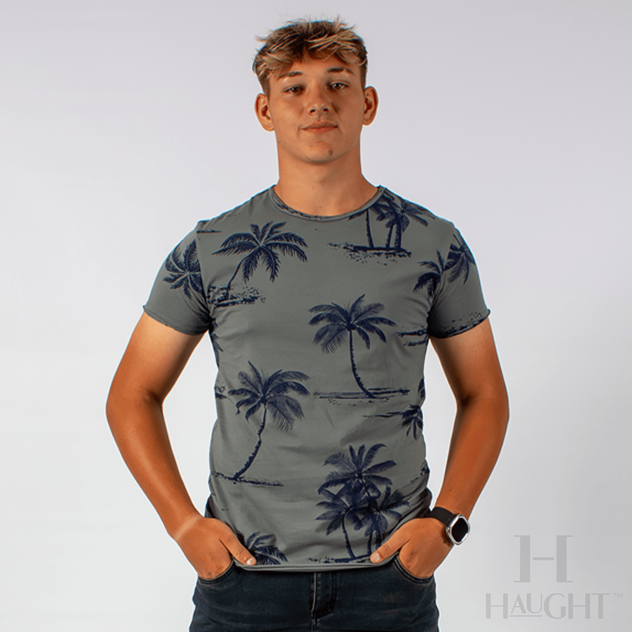 ENZO PALM PRINT T-SHIRT