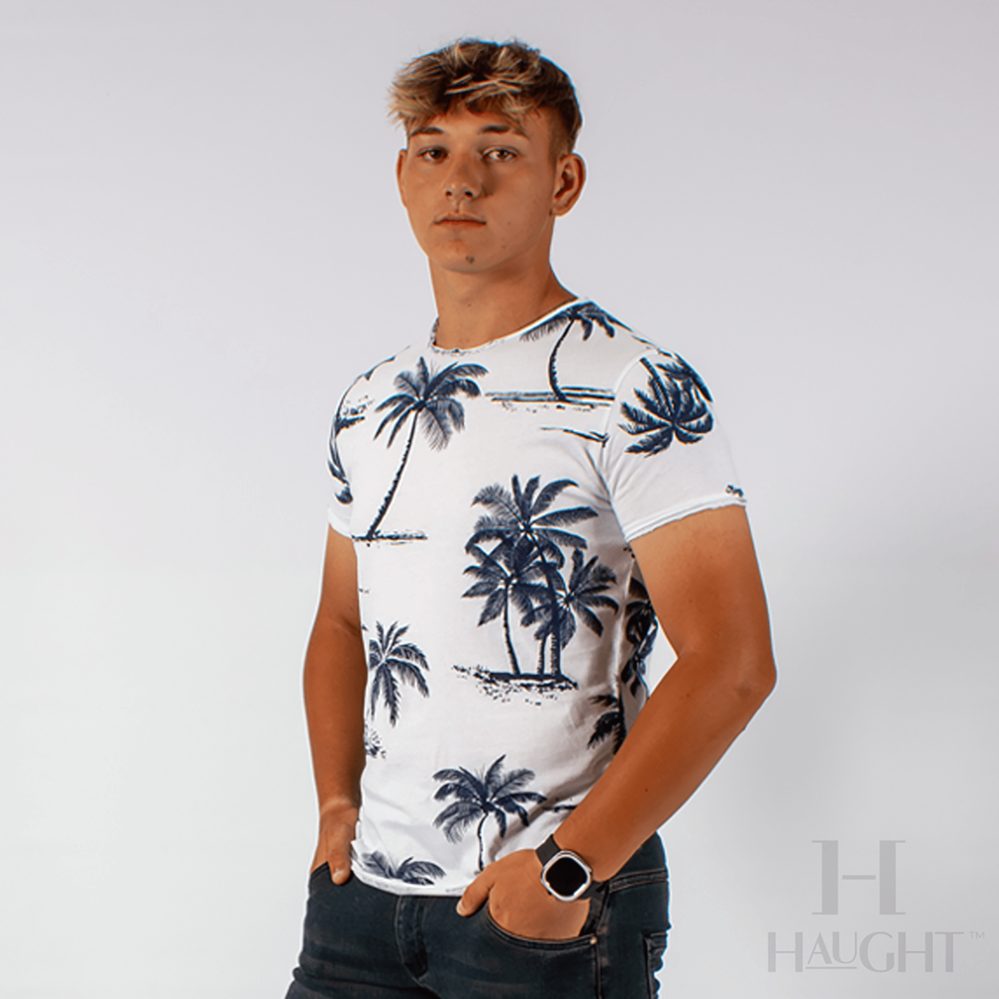 ENZO PALM PRINT T-SHIRT