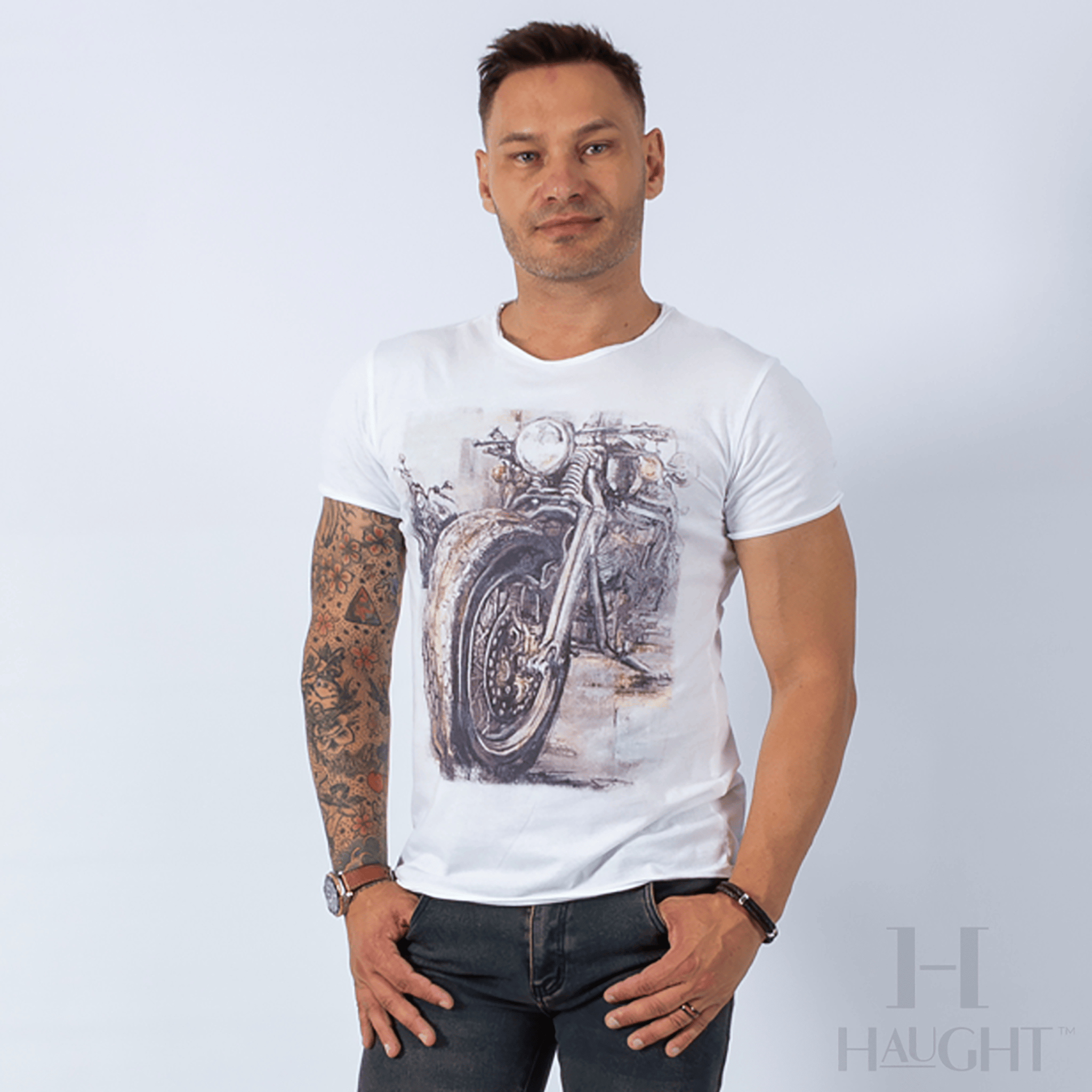 ALESSIO MOTORCYCLE PRINT T-SHIRT
