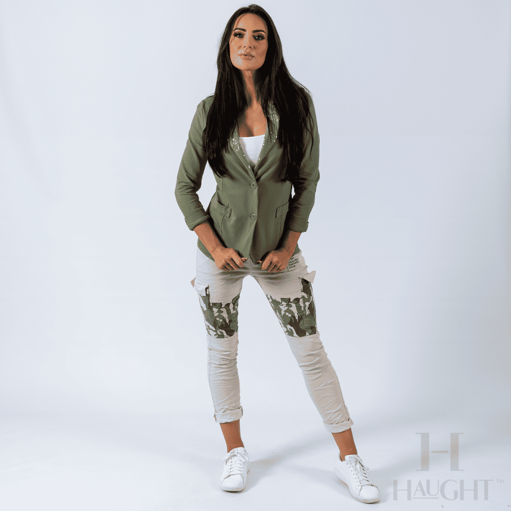 KNIT SEQUIN LAPEL BLAZER