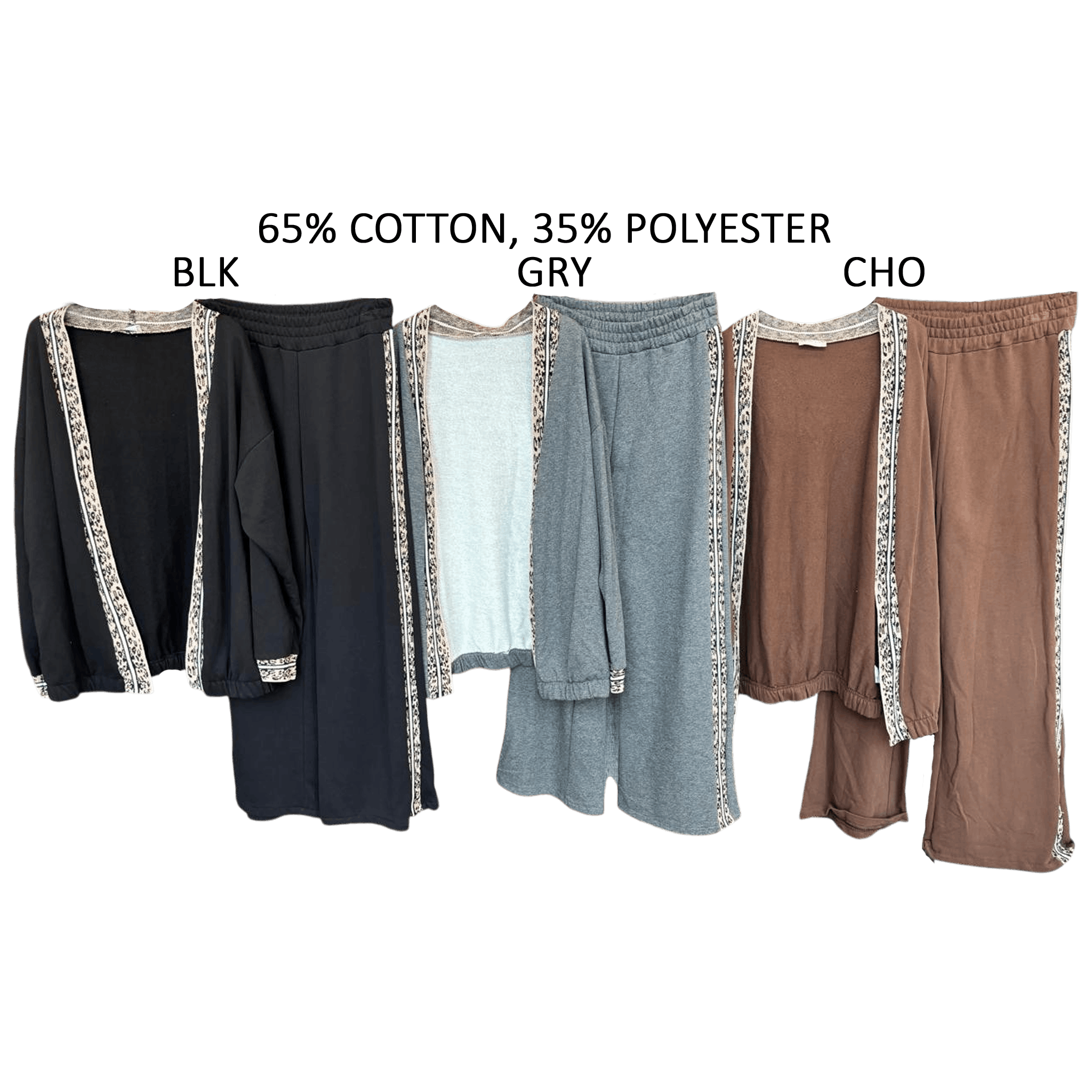 PHEOBE COTTON POLY LONG OPEN JERSEY TRIM TRACKSUIT