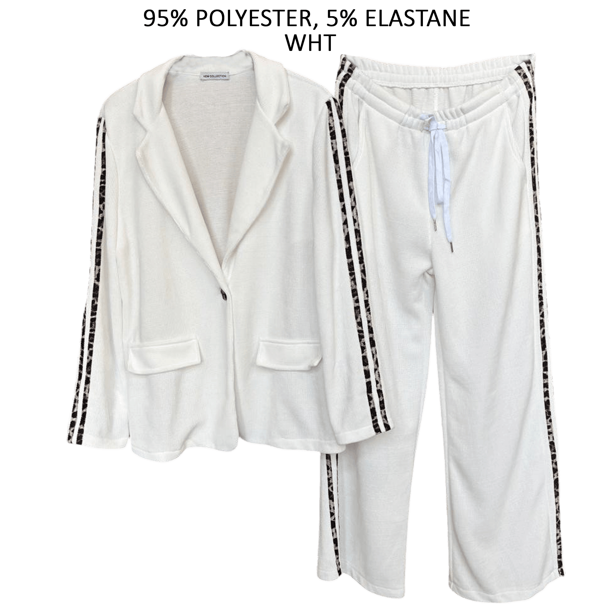 REALYN POLY ANIMAL SIDE TRIM BLAZER SET