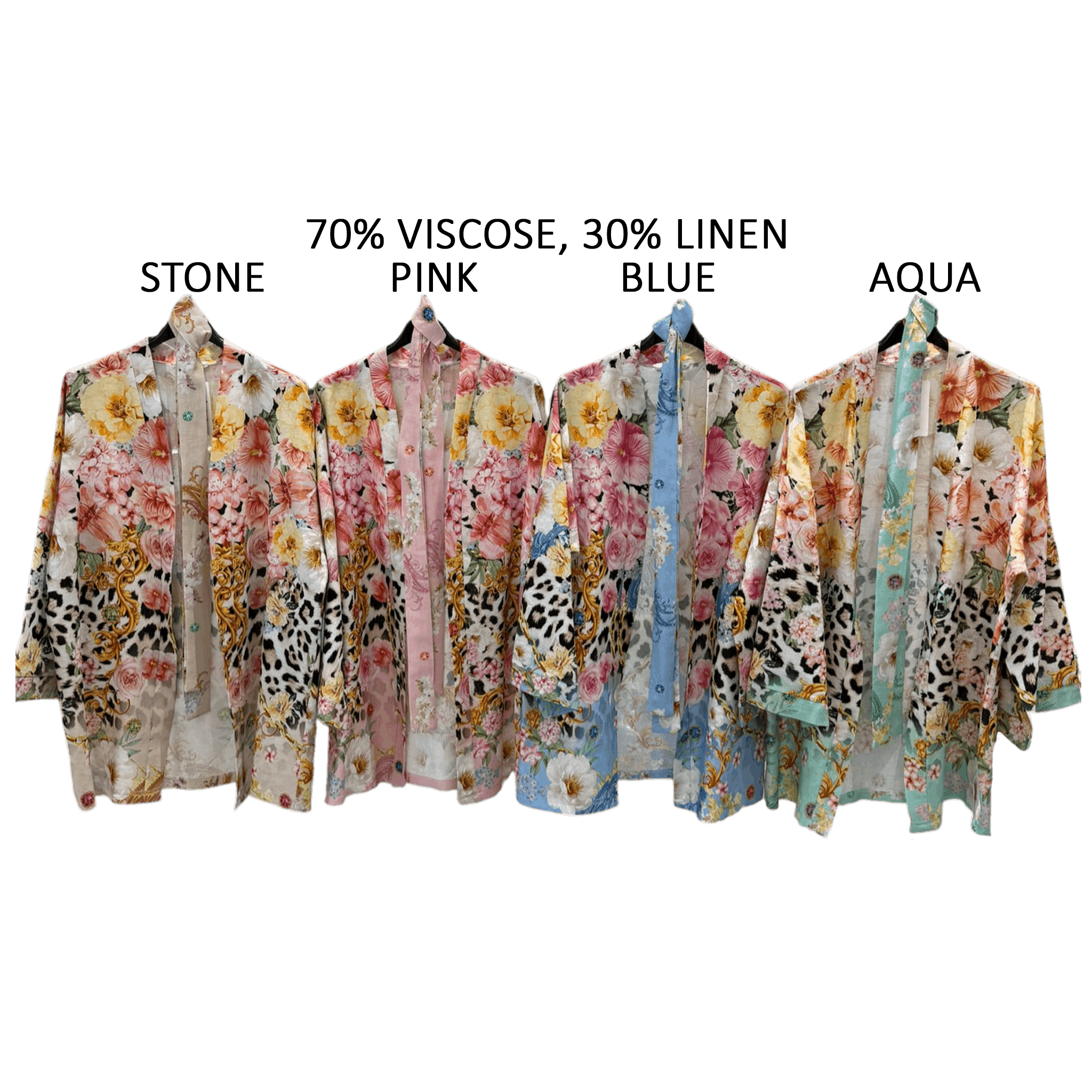 CALANTHA SOFT LINEN BLEND KIMONO JACKET