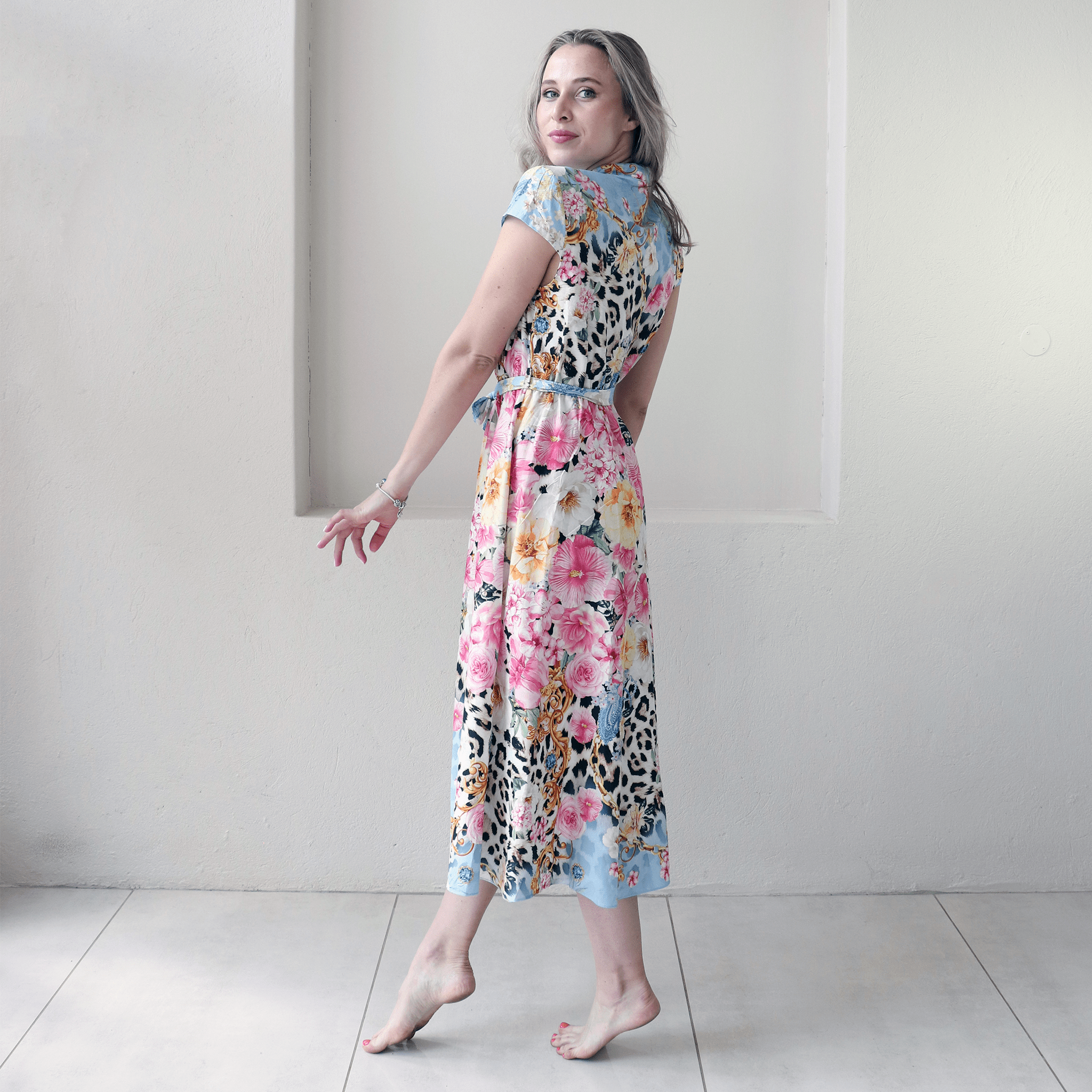 MEGAN SOFT COTTON CAP SLEEVE MAXI DRESS