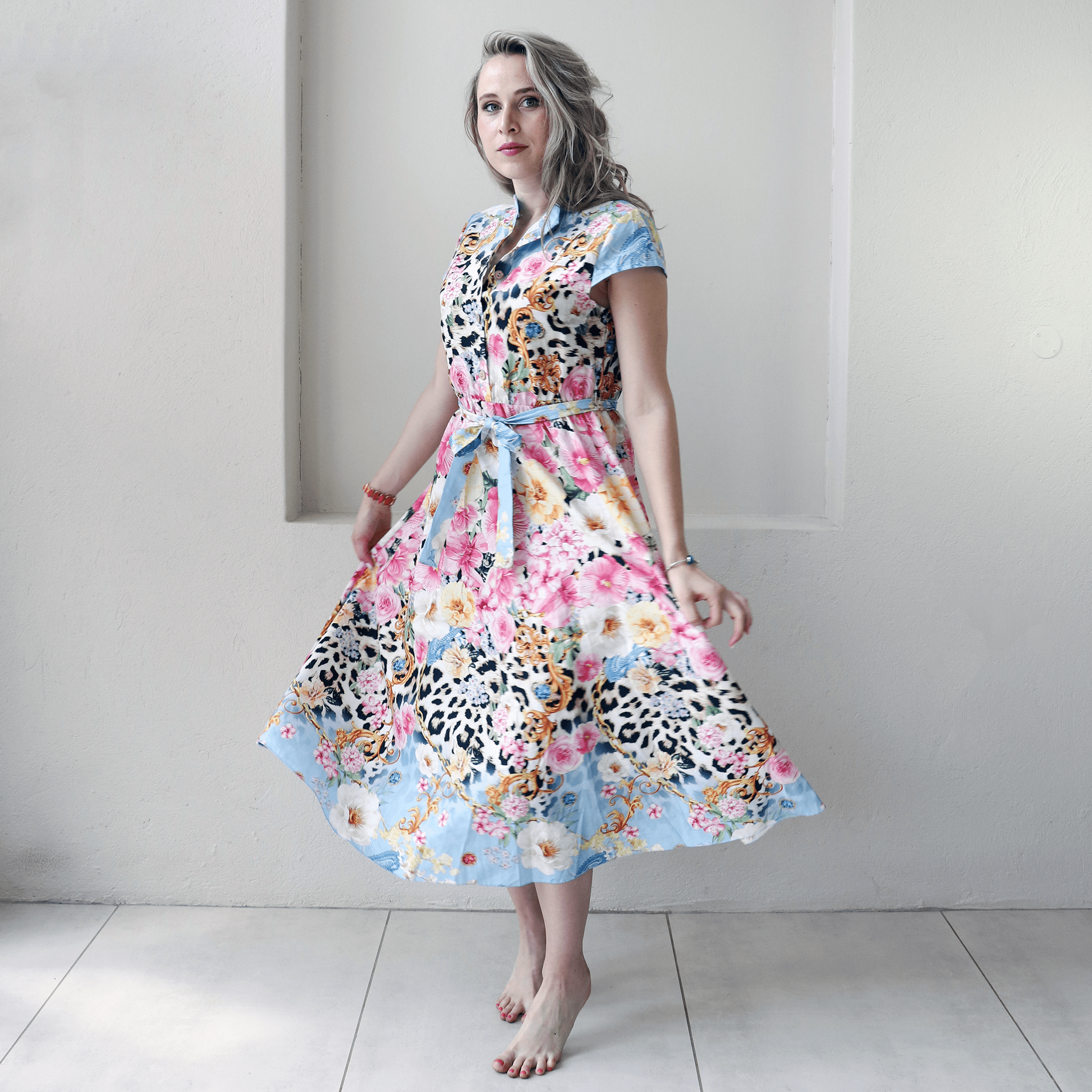 MEGAN SOFT COTTON CAP SLEEVE MAXI DRESS