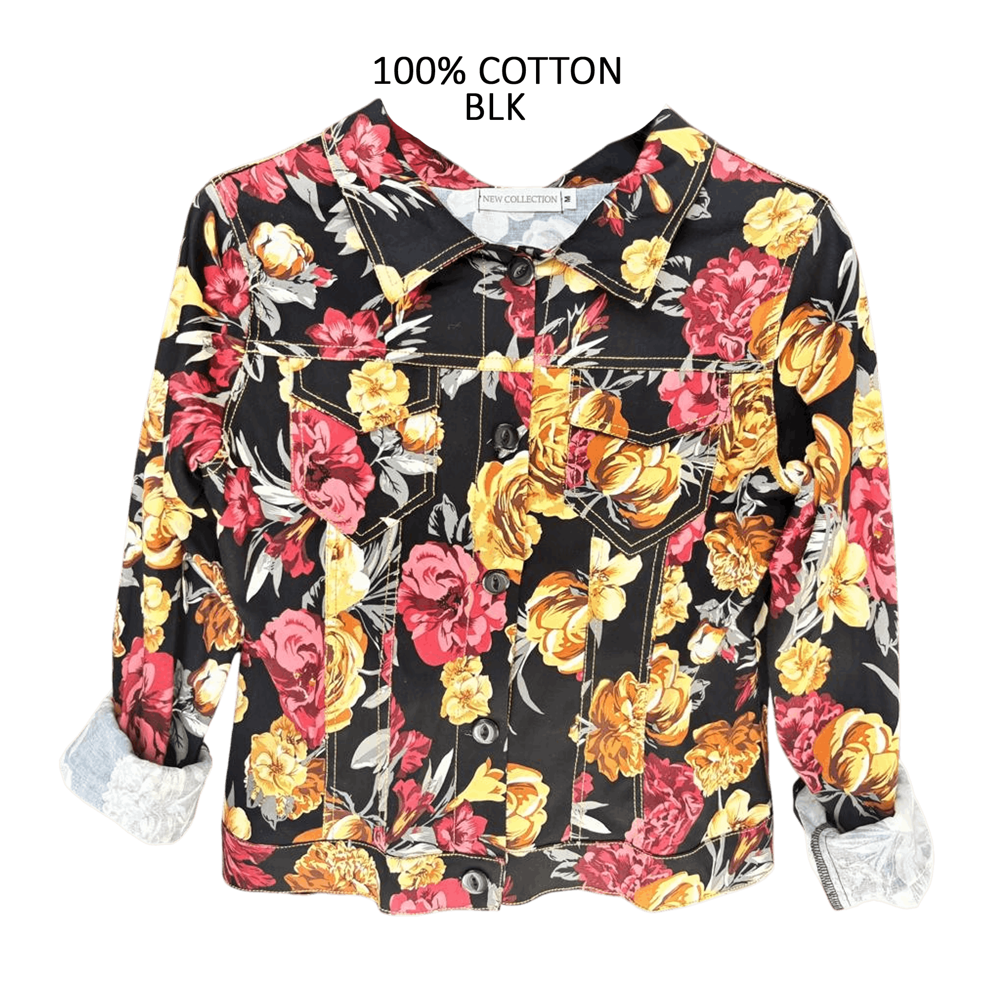 COTTON SATEEN FLORAL LIGHTWEIGHT SUMMER JACKET