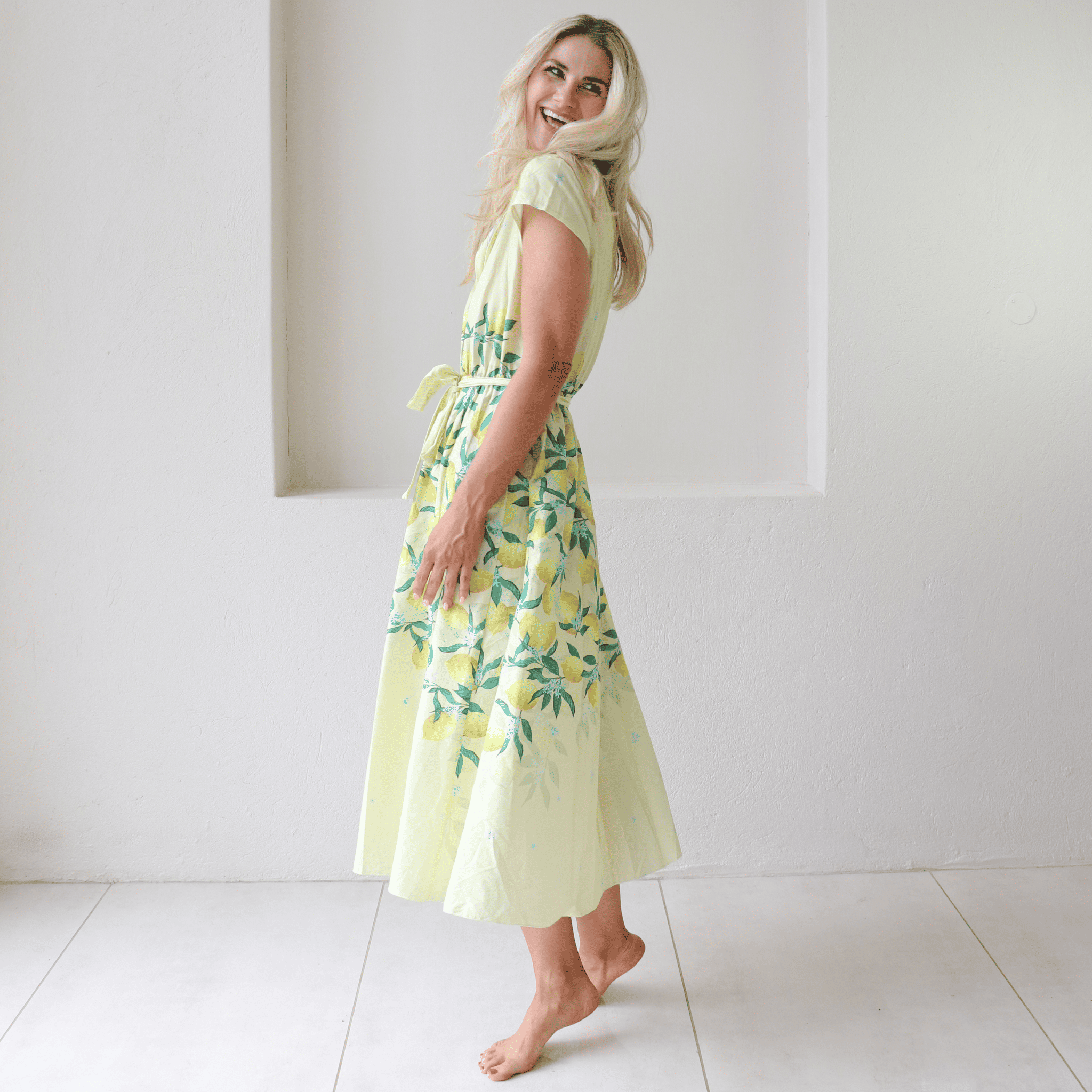 CLARKE SOFT COTTON CAP SLEEVE MAXI DRESS