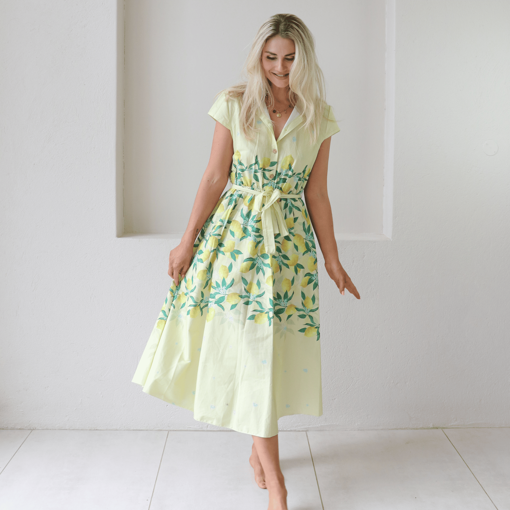 CLARKE SOFT COTTON CAP SLEEVE MAXI DRESS