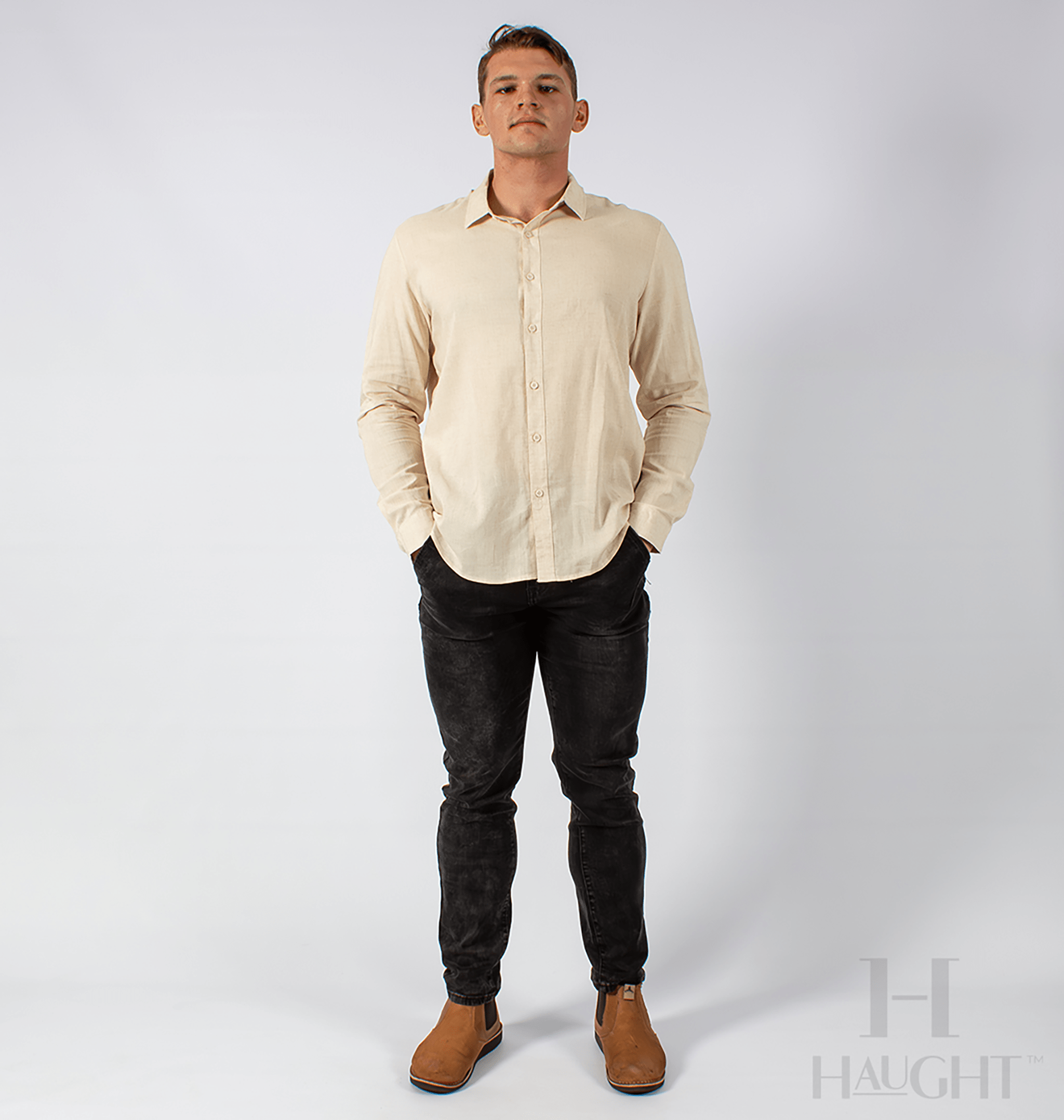 GABRIELE COLLAR LINEN SHIRT