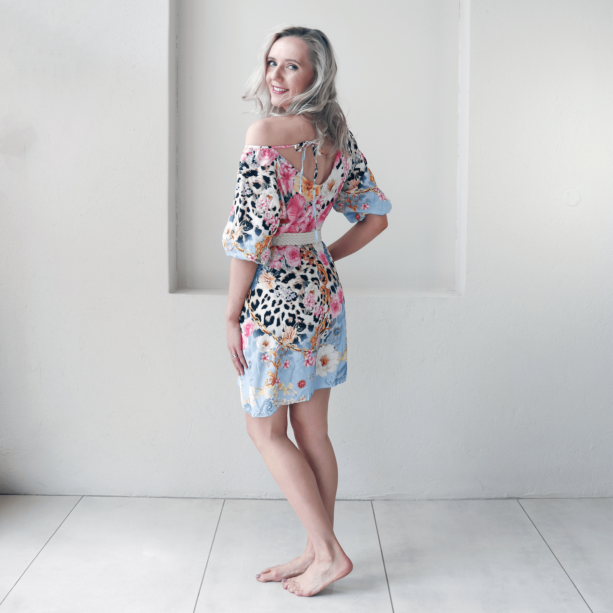 BRIONI SOFT VISCOSE PUFF SLEEVE DRESS