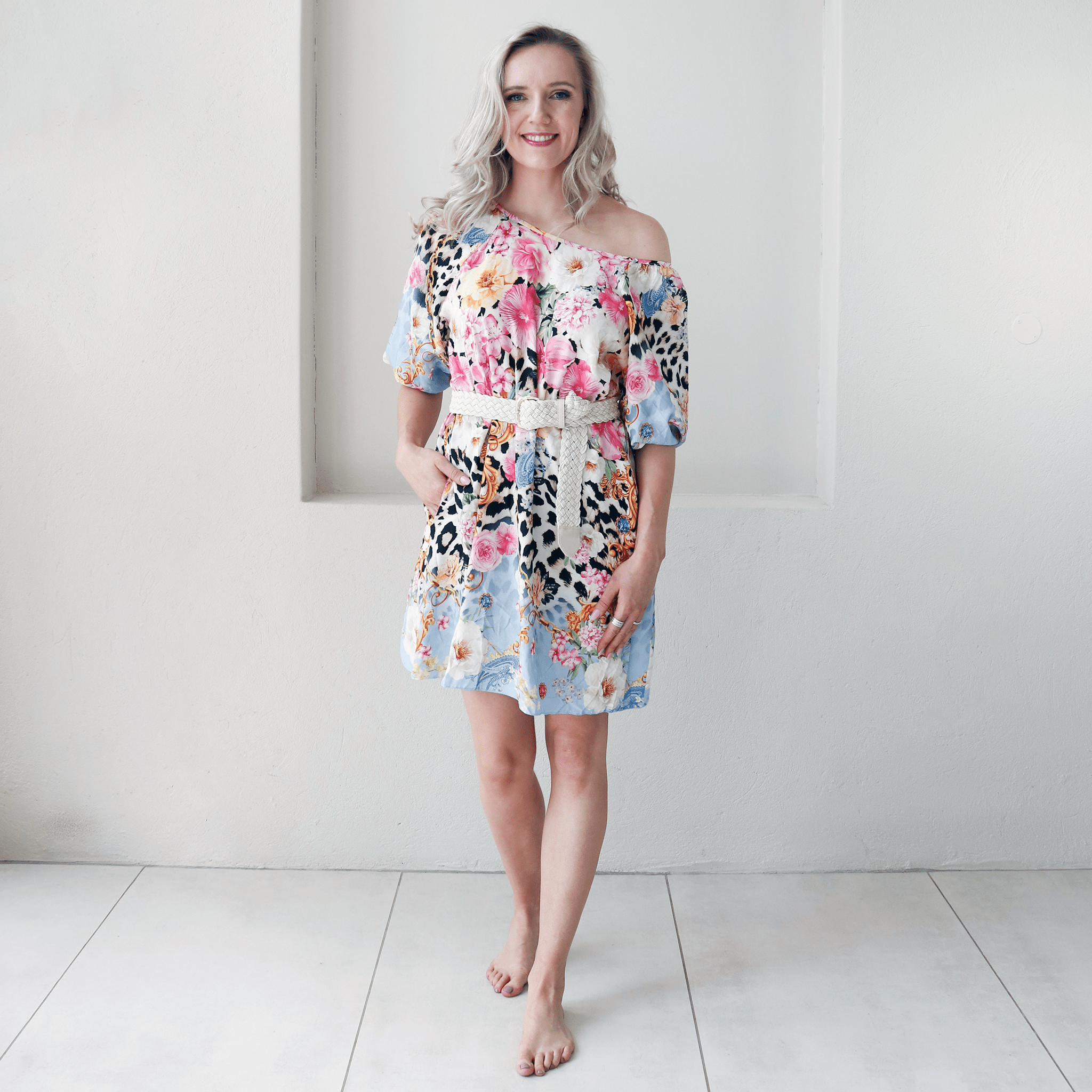 BRIONI SOFT VISCOSE PUFF SLEEVE DRESS