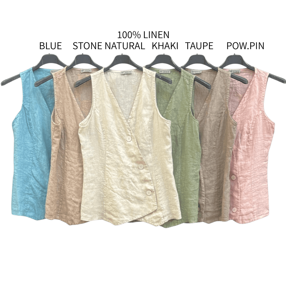 NERA LINEN CROSSOVER ASYMMETRIC WAISTCOAT