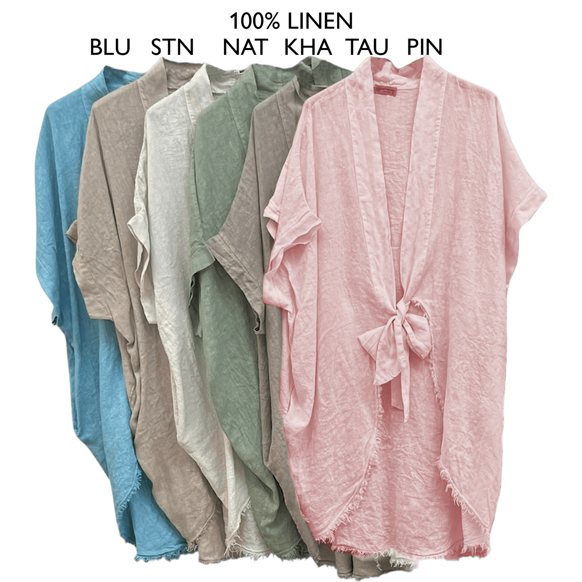 EMELDA LINEN BATWING TIE JACKET