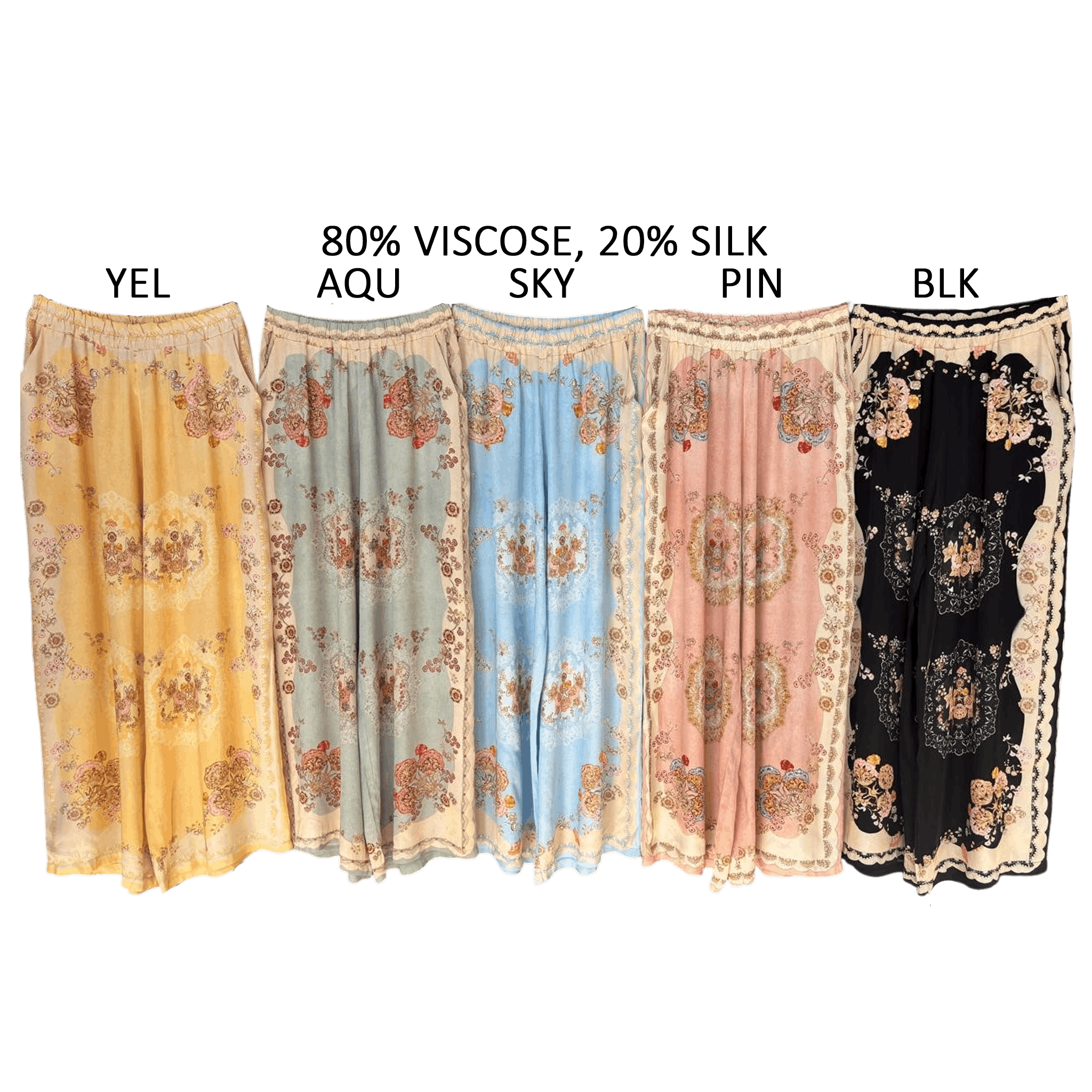 EMILY SILK MIX PRINTED PANTS