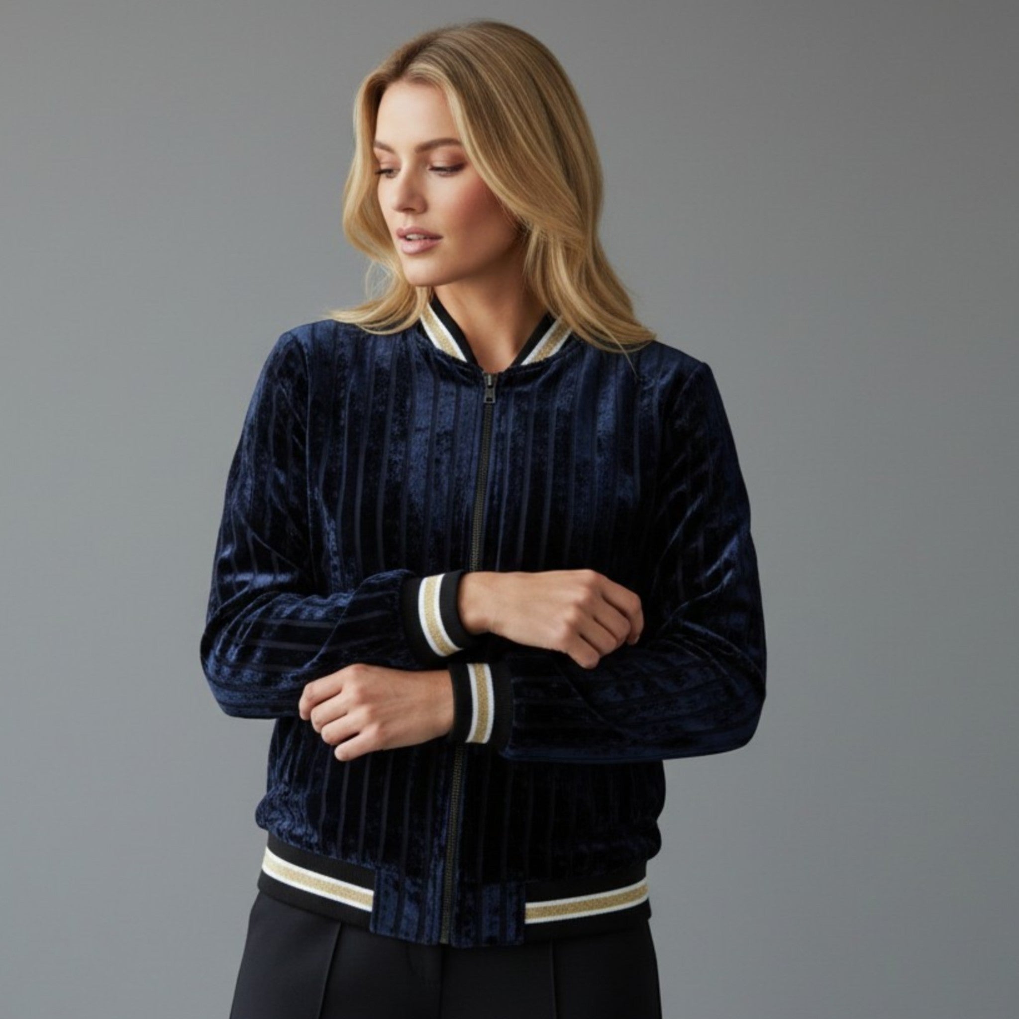 VELVET BOMBER JACKET